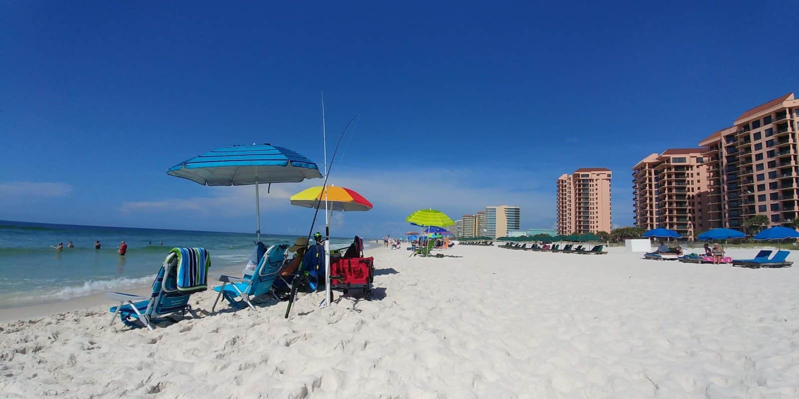 miles of sugar white beach and private hotels and condos on orangebeach
