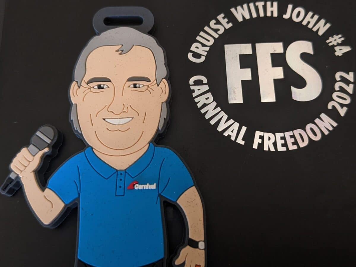 magnet of John Heald wearing a blue carnival logo polo advertising the on FFS4