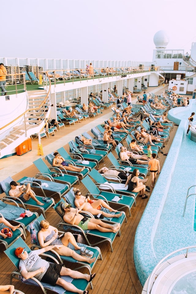 Even on deck you should always have cruise safety in the back of your mind.