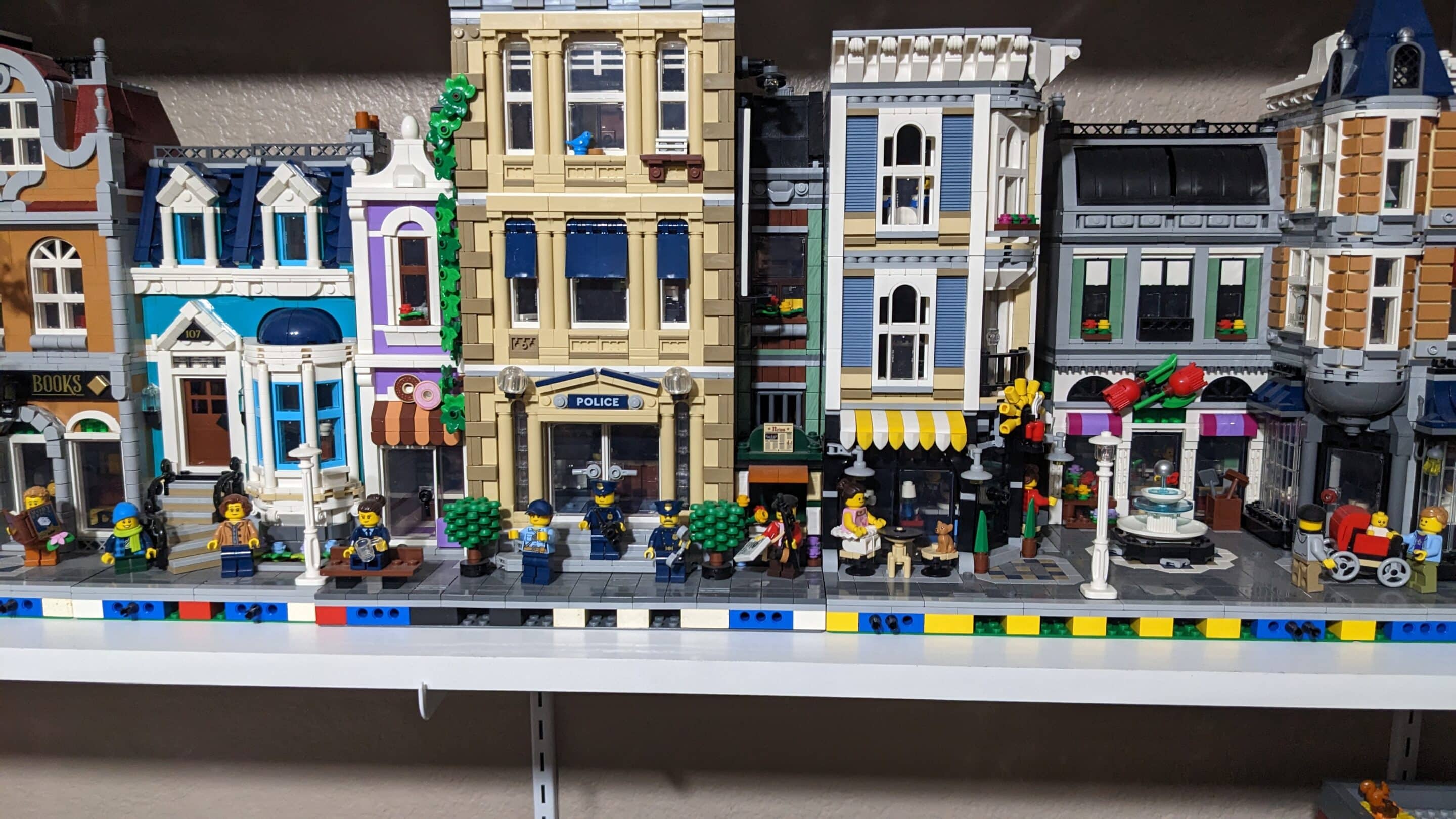 Several Lego sets built together as a city. This is just a part of Mike's Lego collection in the home of the Gallivanting Souls.
