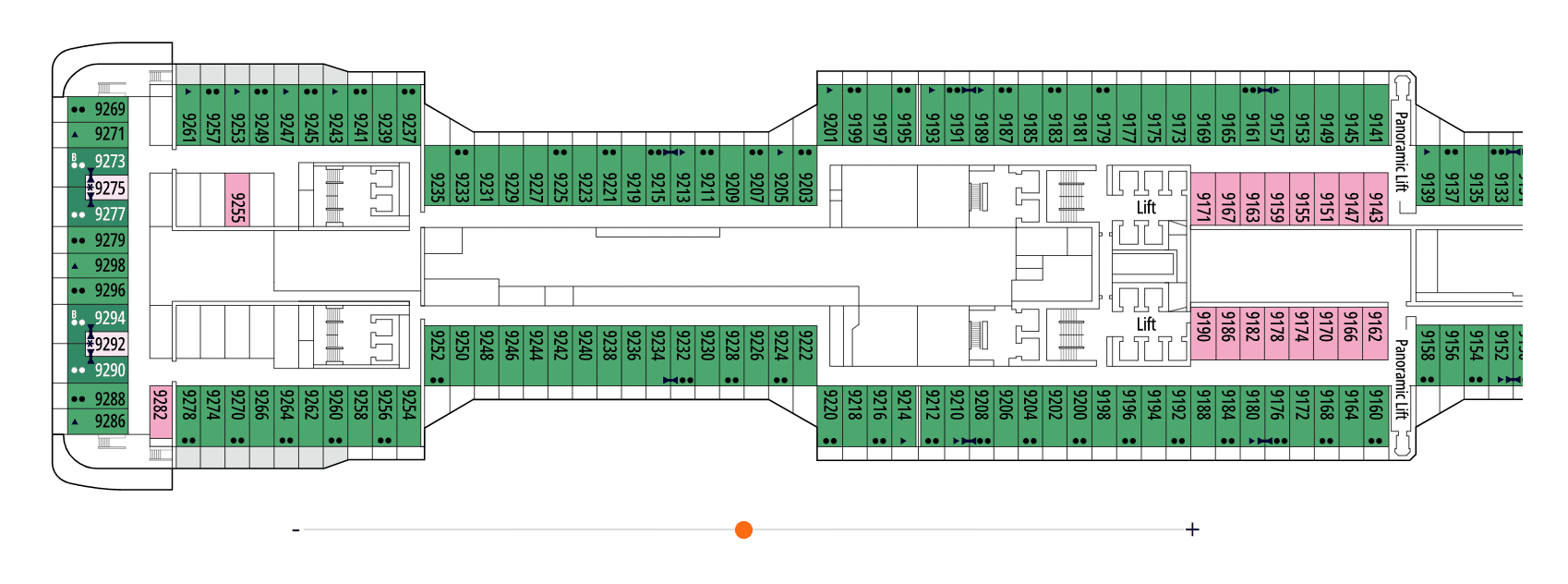 Deck plan of MSC Meraviglia Deck 9
