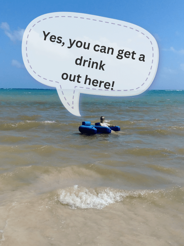 Floating in the Caribbean Sea, you can get a drink delivered to you. Only at Maya Chan Beach Resort!