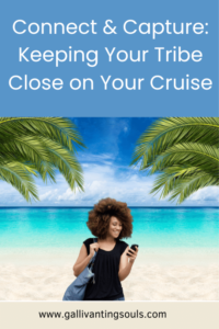 A woman talks on her cellphone in port on a cruise.