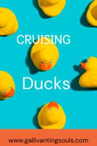 yellow rubber duckies on a blue background