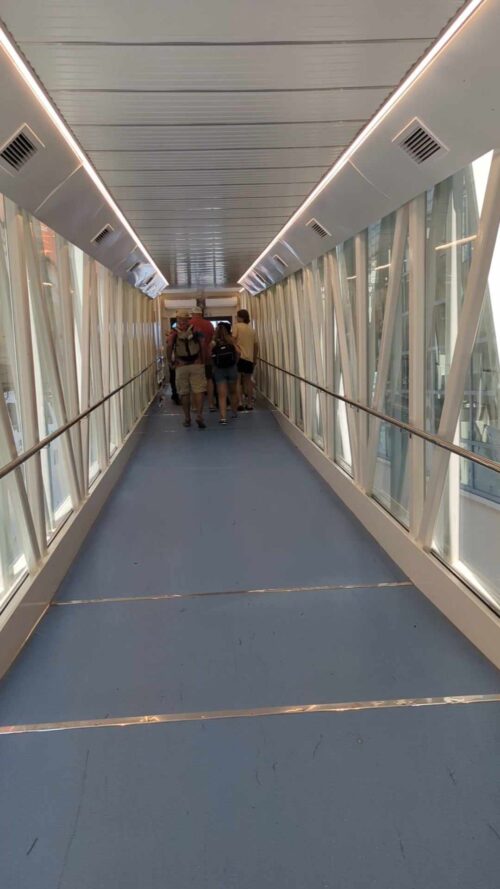 FAQs about embarkation day: Walking across the gangway