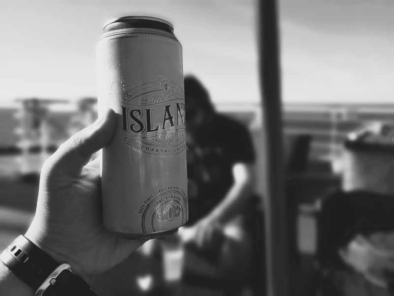 Cheers with local beer Isla