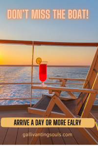 a drink and deck chair: a celebration for not missing the ship