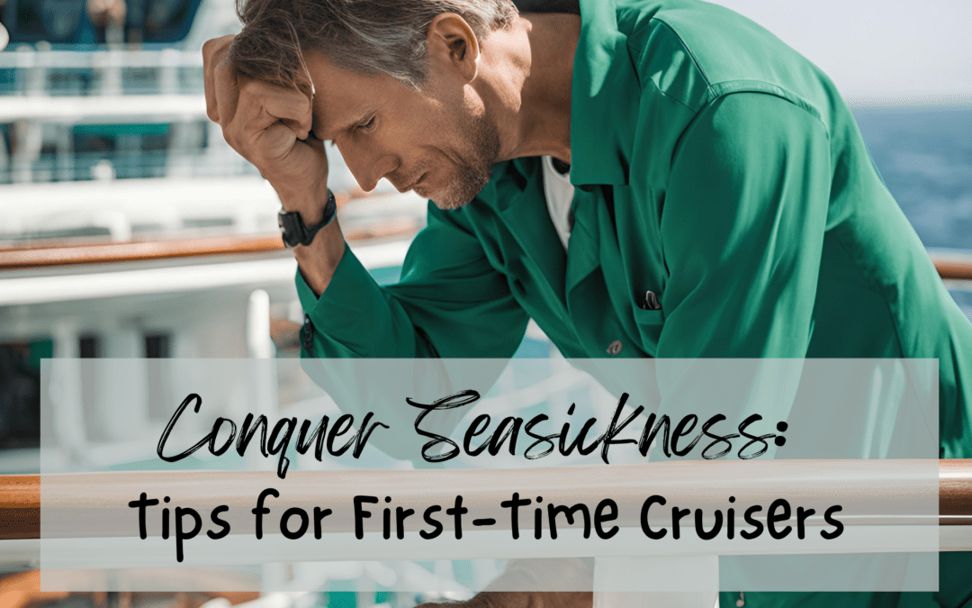 Conquer seasickness. Man in a green shirt looks sick on a cruise. AI-generated