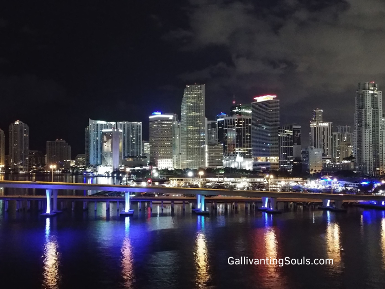 Gallivanting Souls love embarking in Miami with the beautiful skyline at night