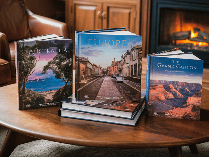 Coffee Table books make great Christmas Gifts for cruise lovers because they can look at bucket list locations or look back on memories. Image made with the help of AI.