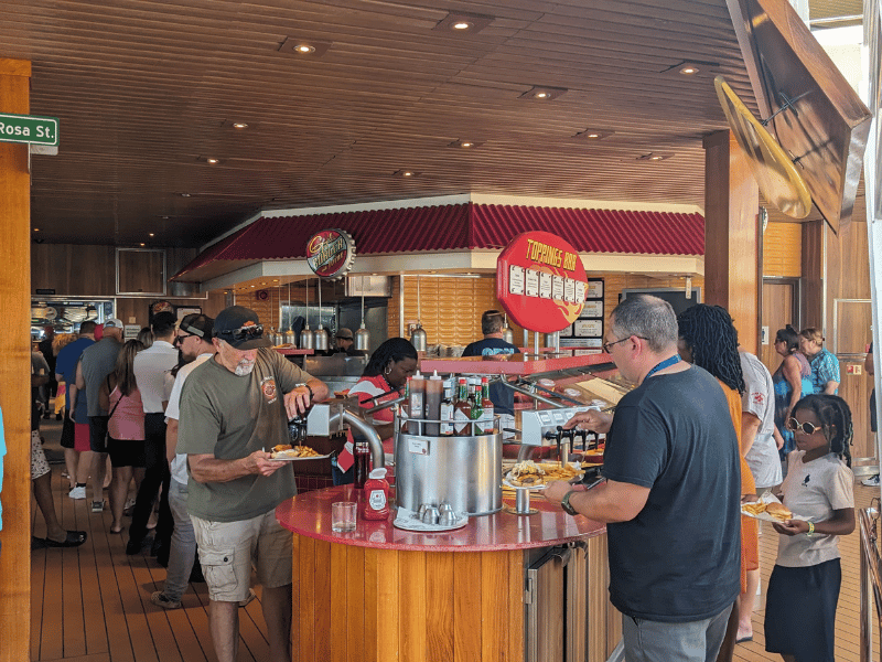 guy's burger Toppings bar at Guy's Burger. A feast for Foodies