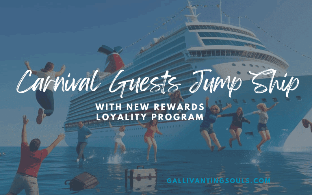 Carnival Rewards Program has guest jumping ship. Image made with AI