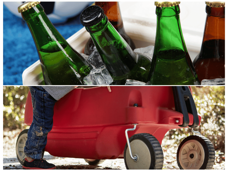 wagon Wagons and large coolers are two items to not bring on your cruise