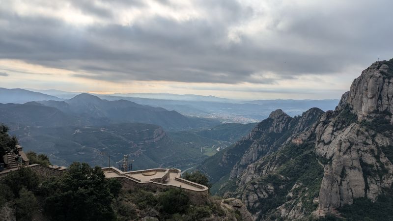 Montserrat overlook overlooking the many hiking trails in montserrat,spain