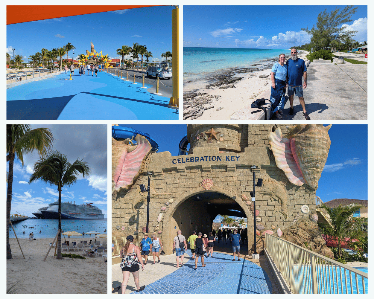 celebration cay collage different views of celebration cay on our carnival mardi gras cruise