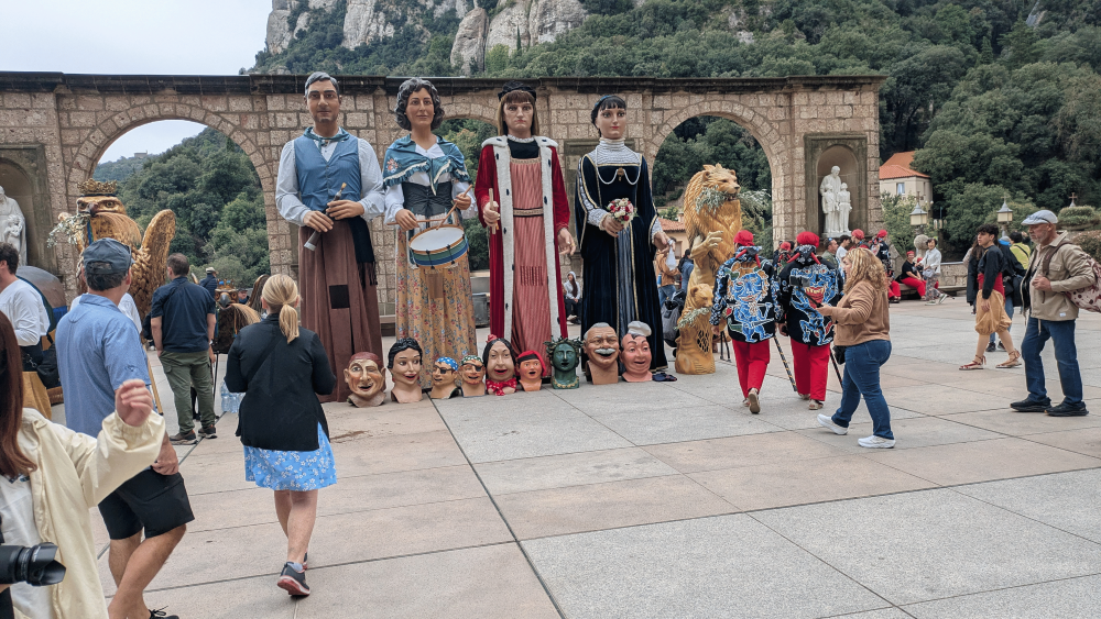 the giants parade Giant Kings, Queens and knights in the Giants Parade La Merce' Festival Montserrat, Spain