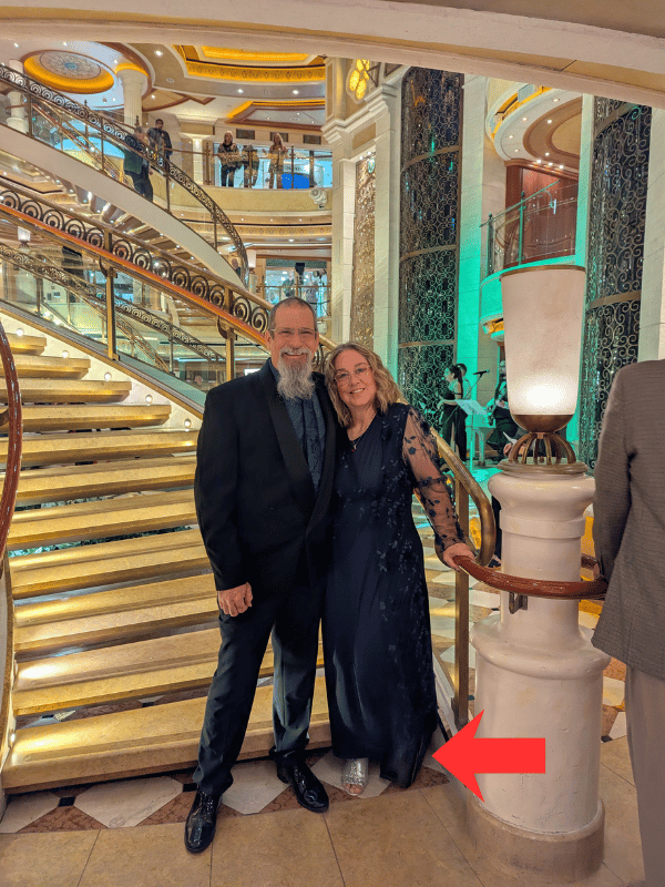 hiding my boot during formal night